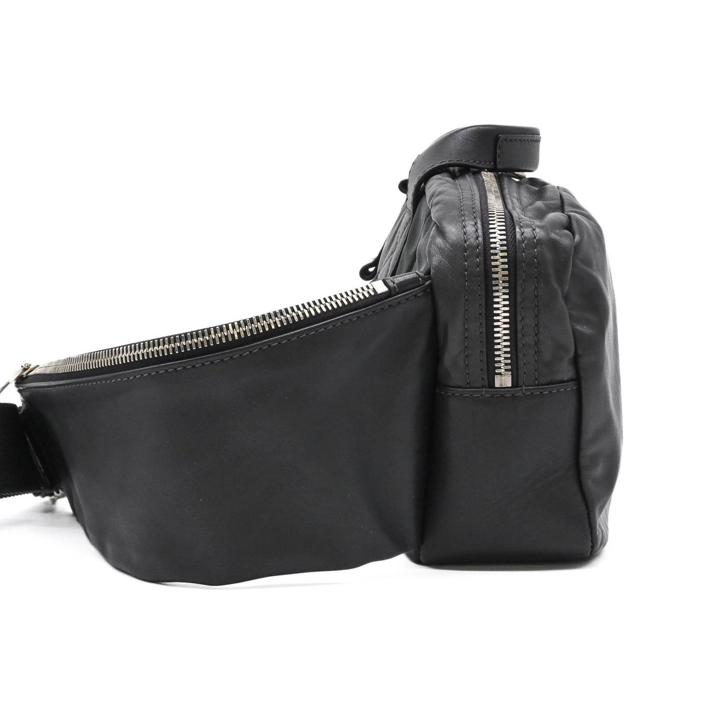 Louis Vuitton V Line Cross, Black, Leather, clutch