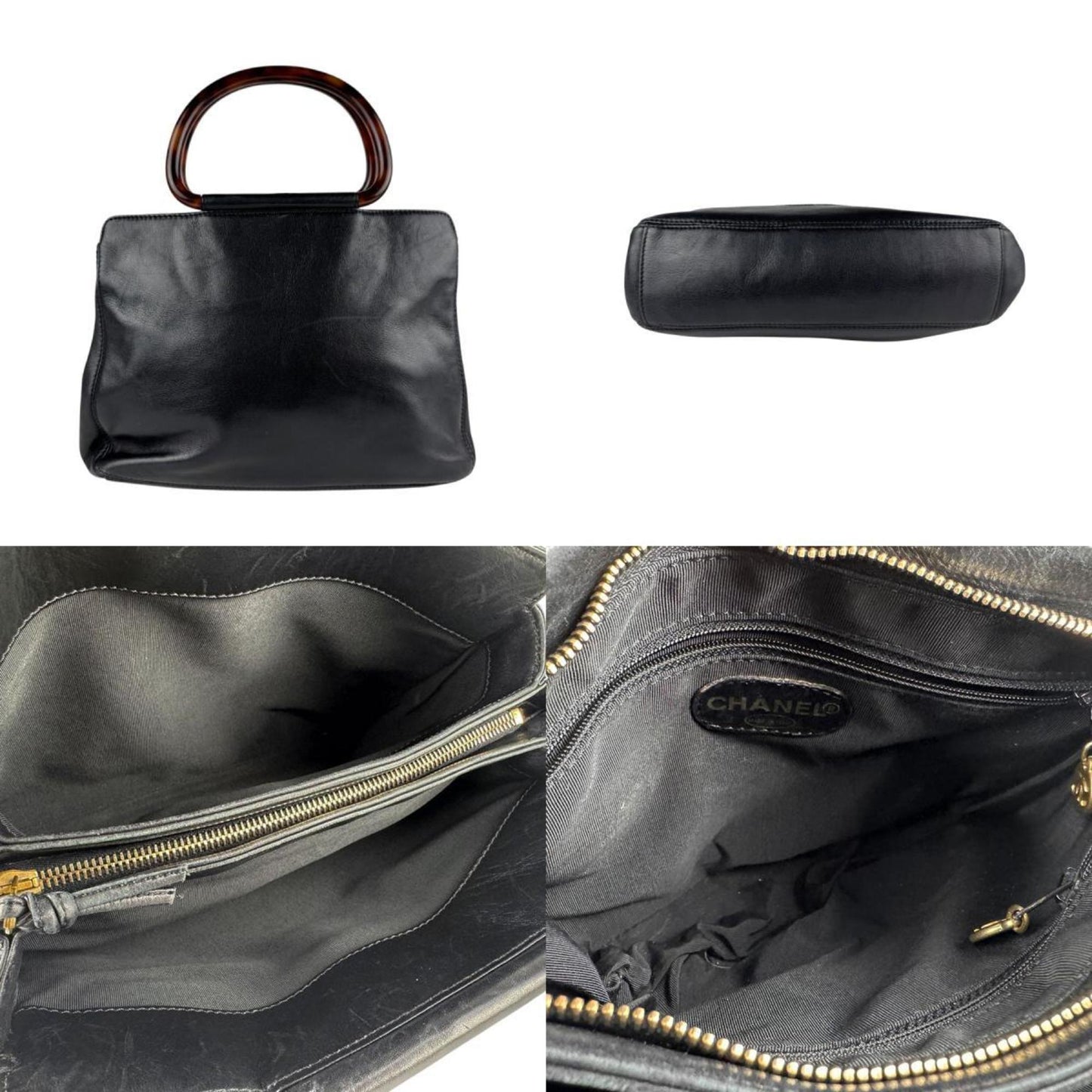 Chanel Coco Mark, Black, Leather, handbag