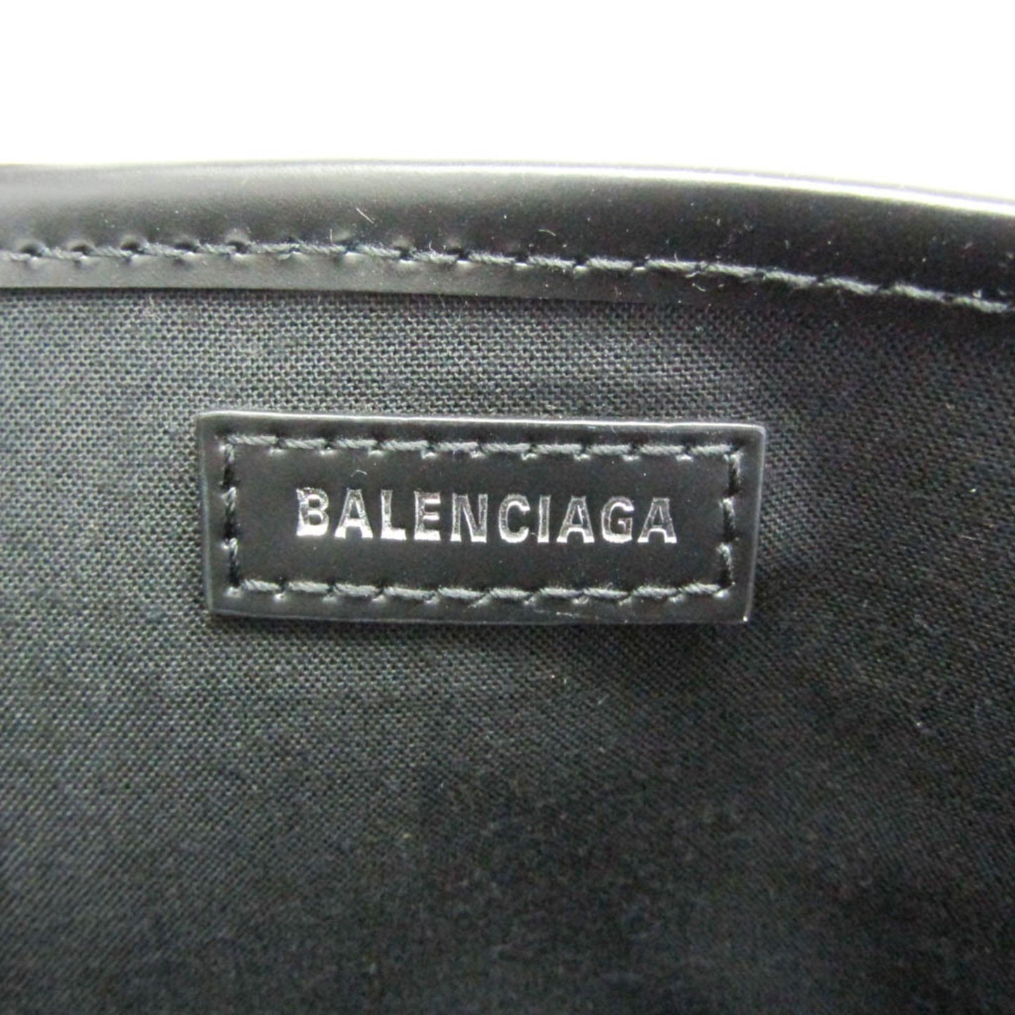 Balenciaga Navy, Black, "CANVAS, LEATHER", tote
