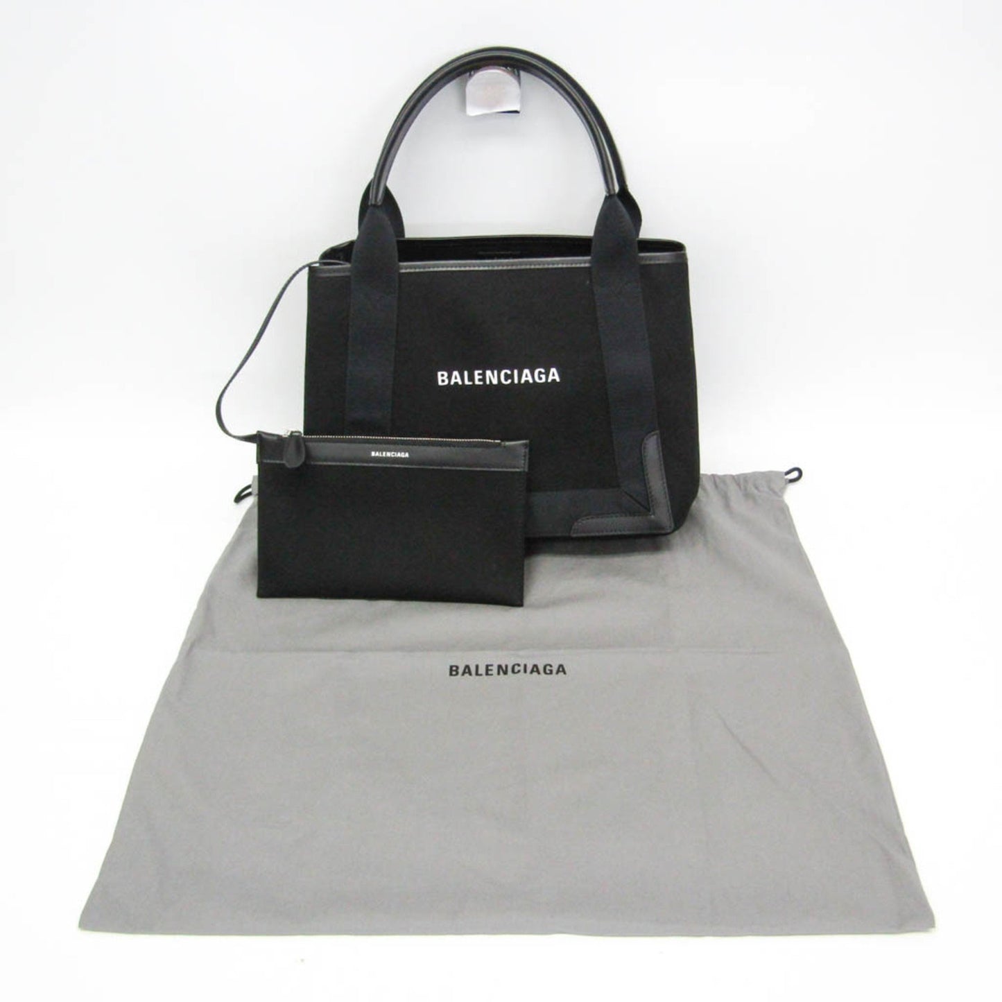 Balenciaga Navy, Black, "CANVAS, LEATHER", tote