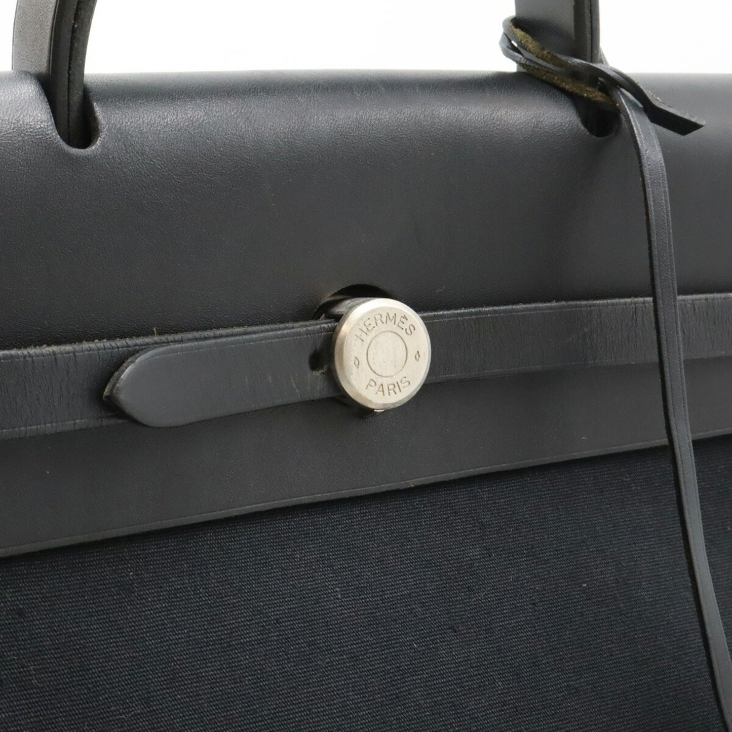 Hermès Herbag, Black, Canvas, backpack