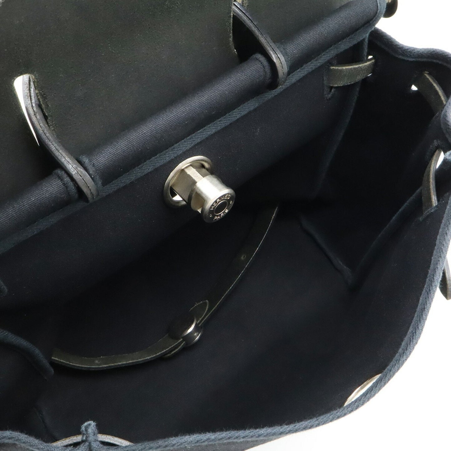 Hermès Herbag, Black, Canvas, backpack