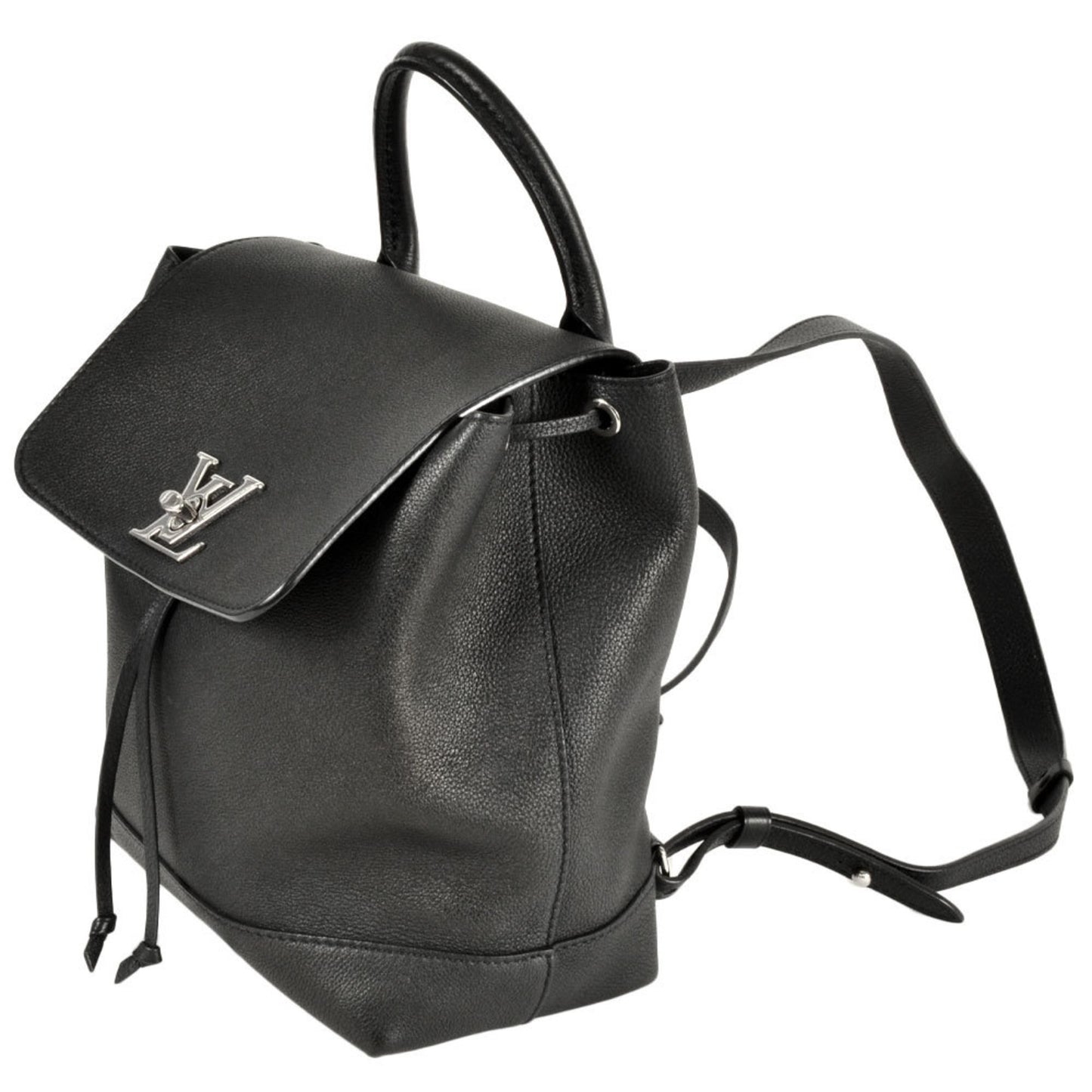 Louis Vuitton Lockme, Black, Leather, backpack