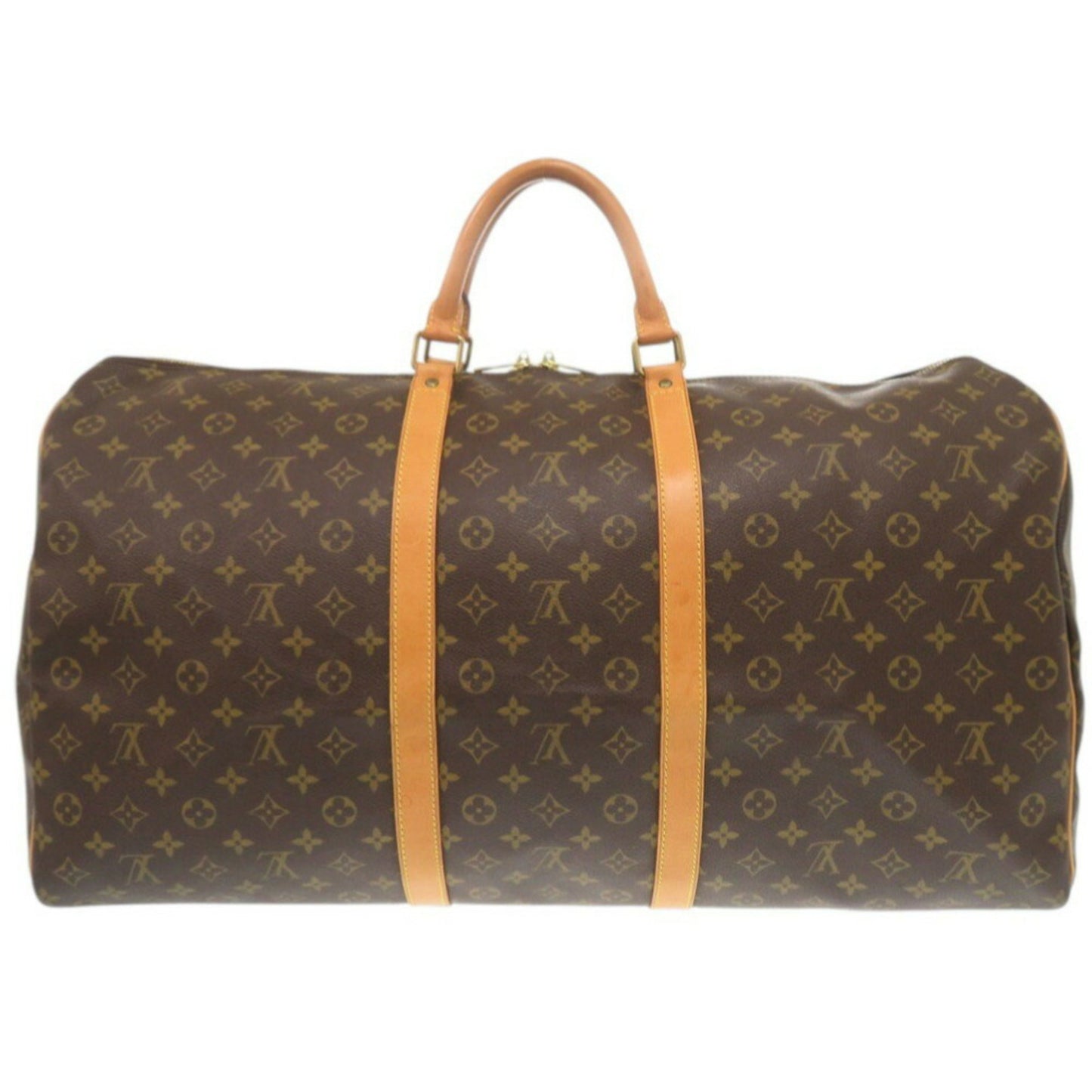 Louis Vuitton Keepall 60, Brown, Canvas, travel