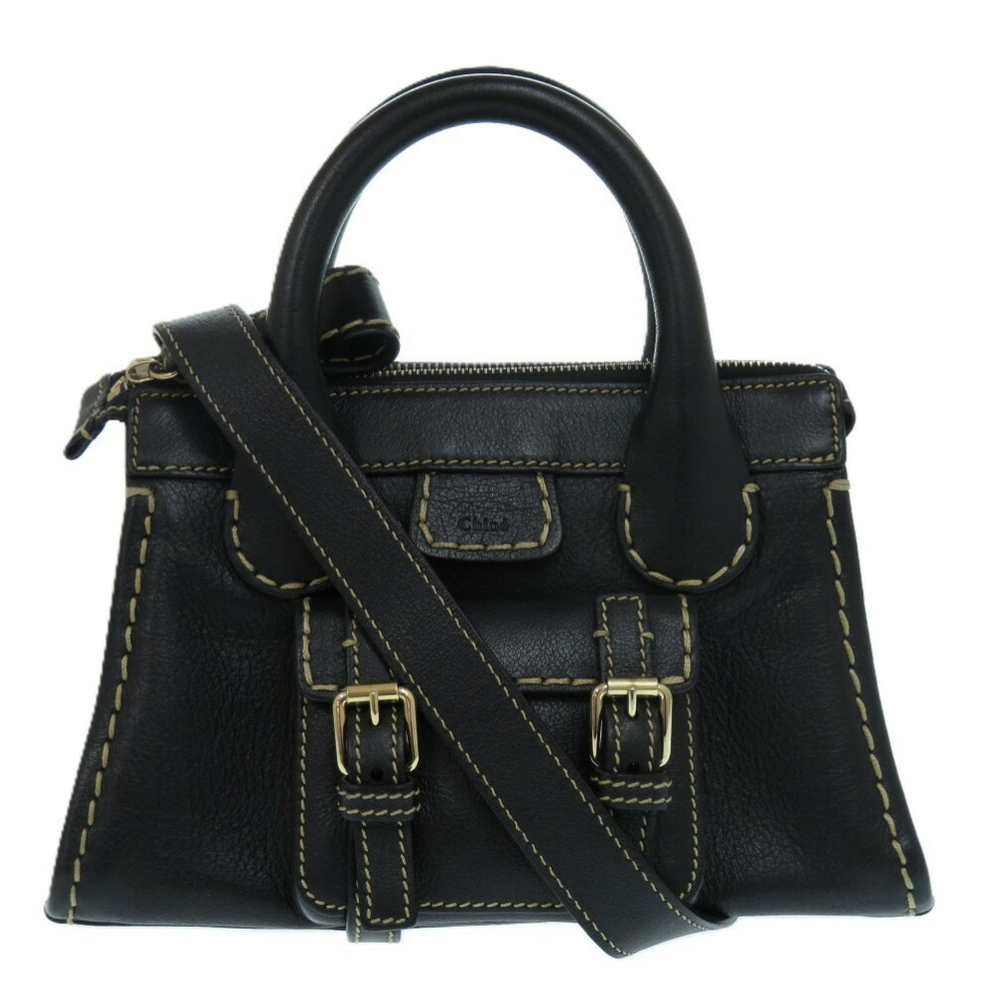 Chloé Edith, Black, Leather, shoulder