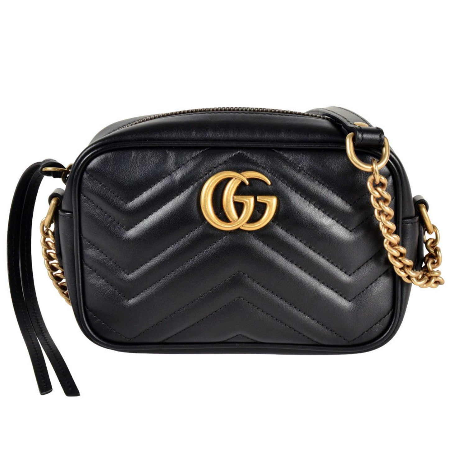 Gucci GG Marmont, Black, Leather, shoulder