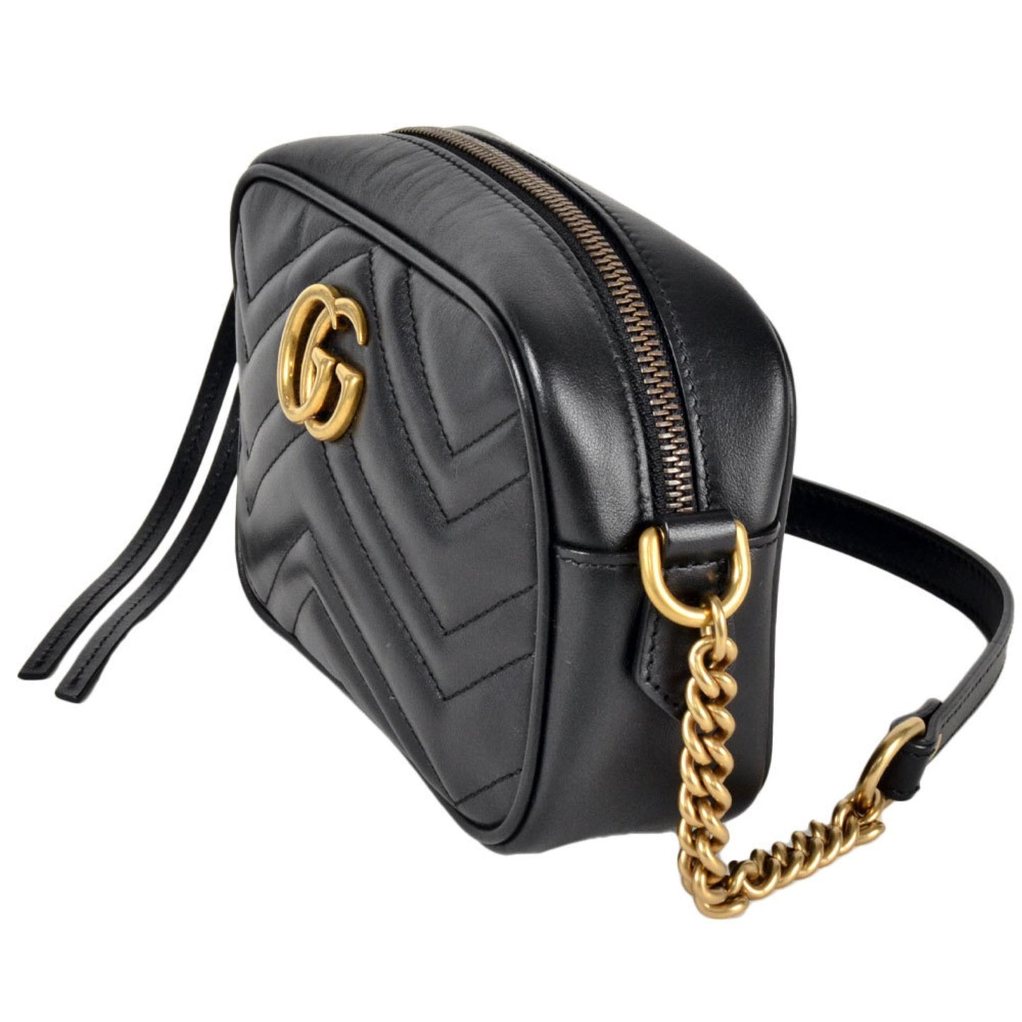 Gucci GG Marmont, Black, Leather, shoulder