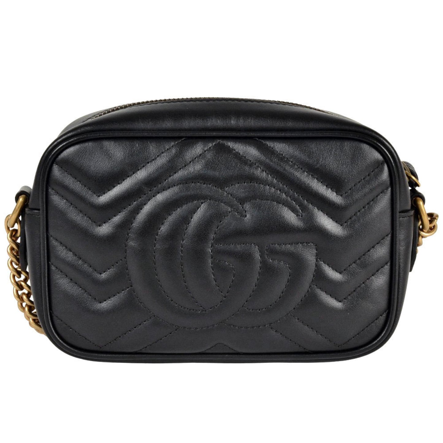 Gucci GG Marmont, Black, Leather, shoulder