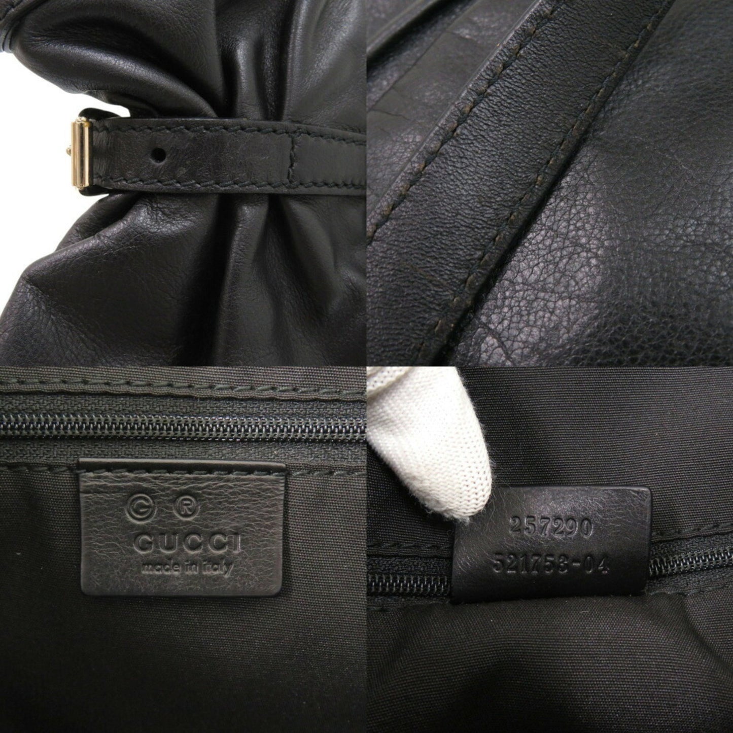 Gucci Guccissima, Black, Leather, tote