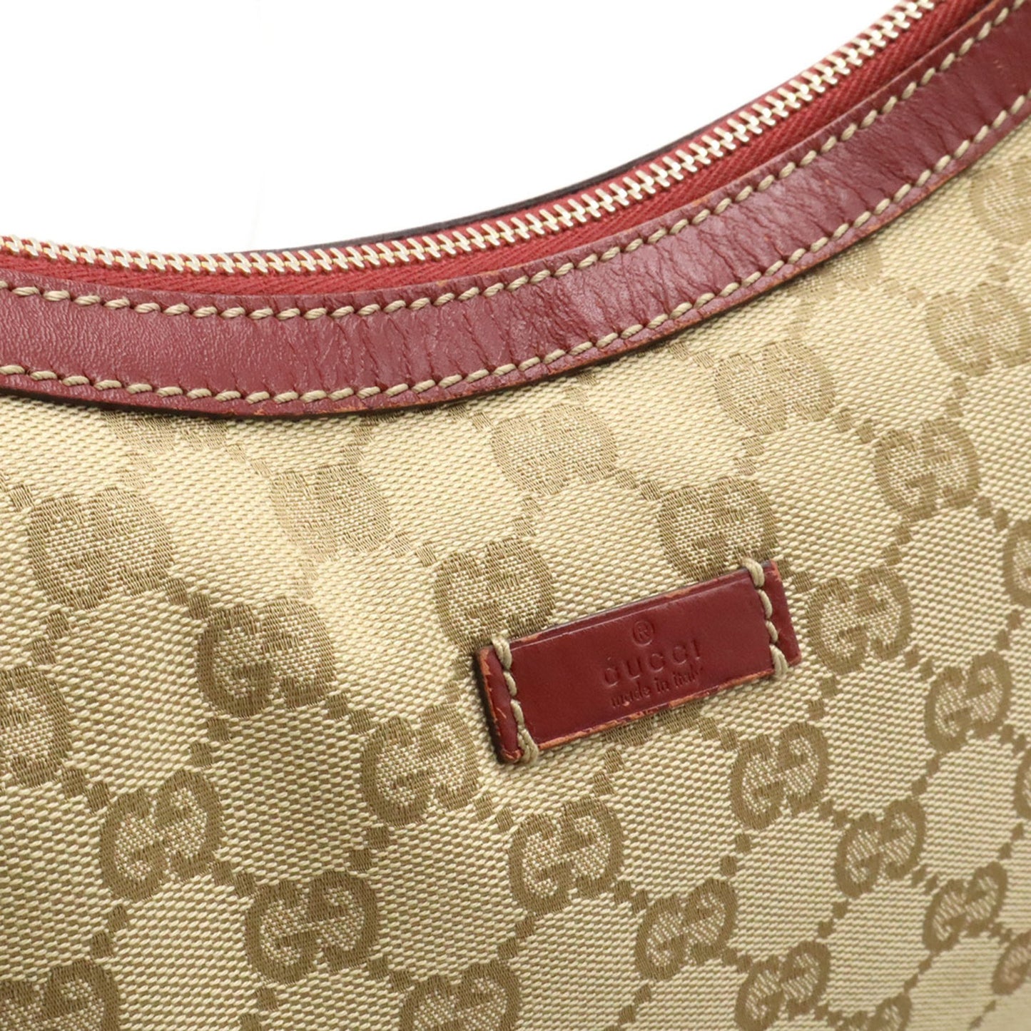 Gucci GG canvas, Beige, "CANVAS, LEATHER", shoulder