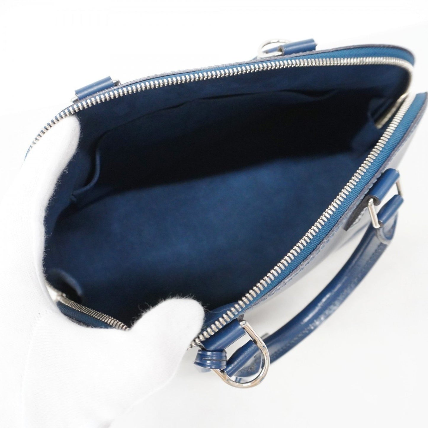 Louis Vuitton Alma, Navy, Canvas, handbag
