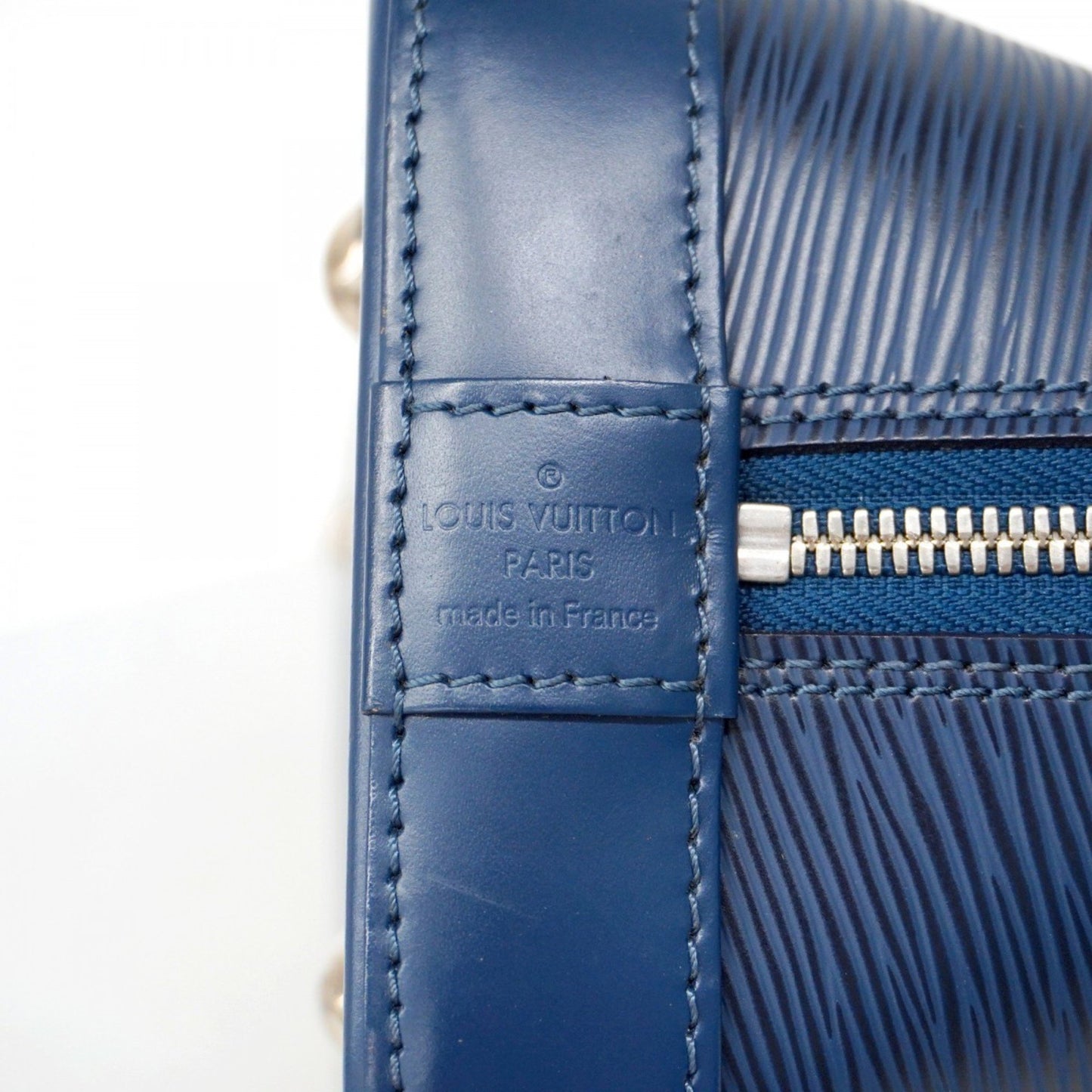 Louis Vuitton Alma, Navy, Canvas, handbag