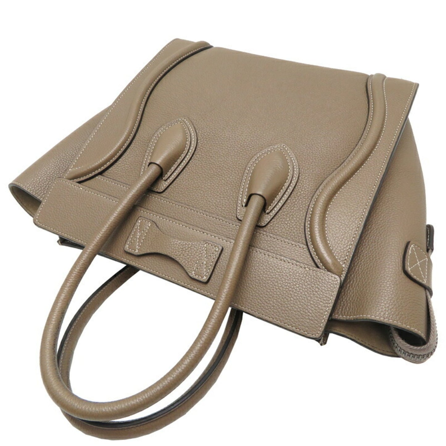 Céline Luggage, Grey, Leather, handbag