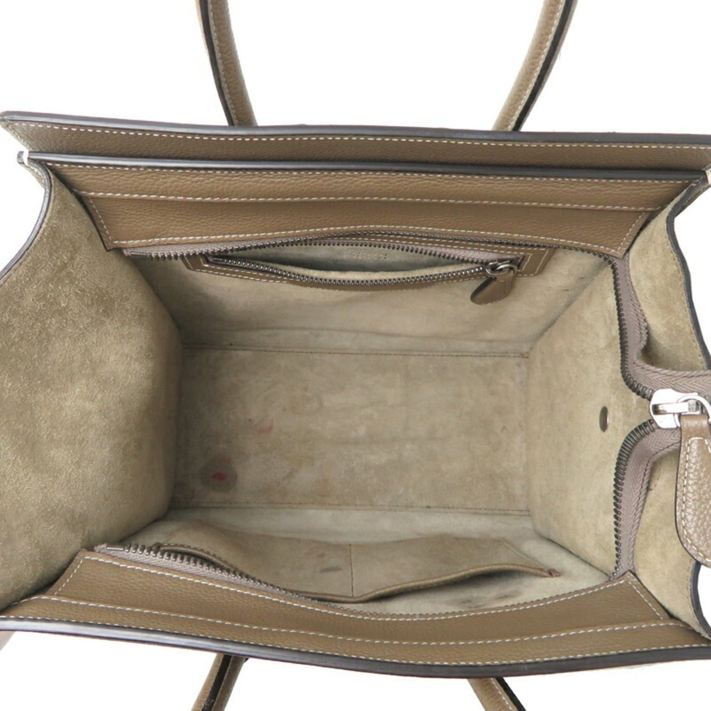 Céline Luggage, Grey, Leather, handbag