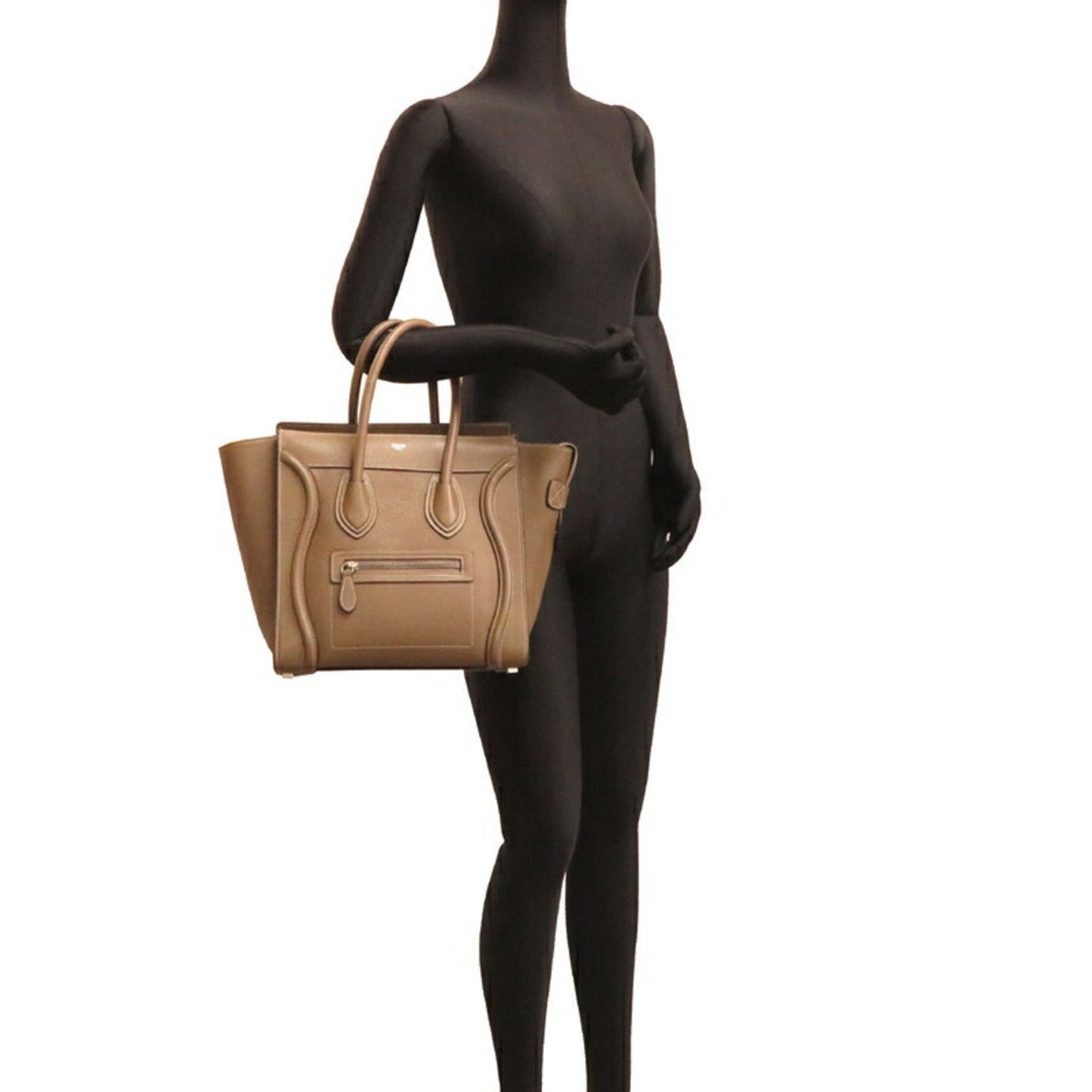Céline Luggage, Grey, Leather, handbag