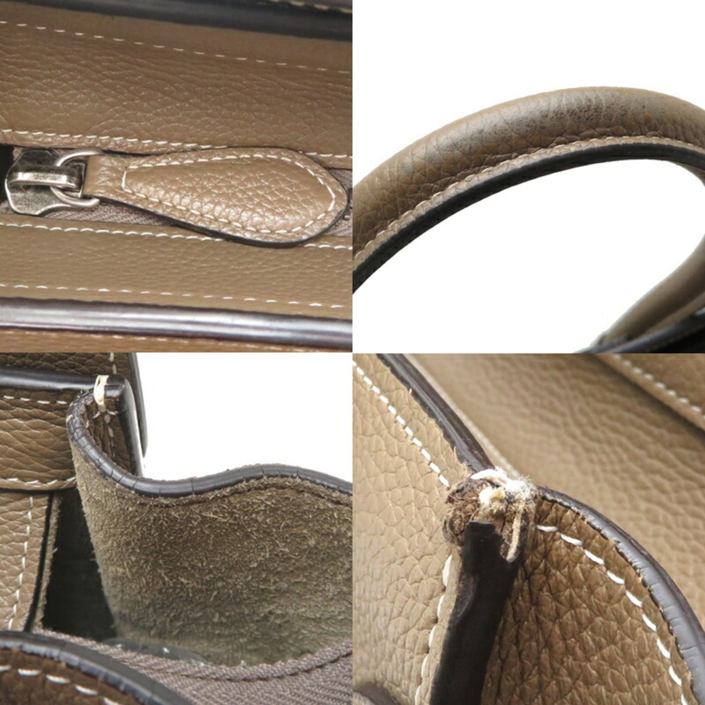 Céline Luggage, Grey, Leather, handbag