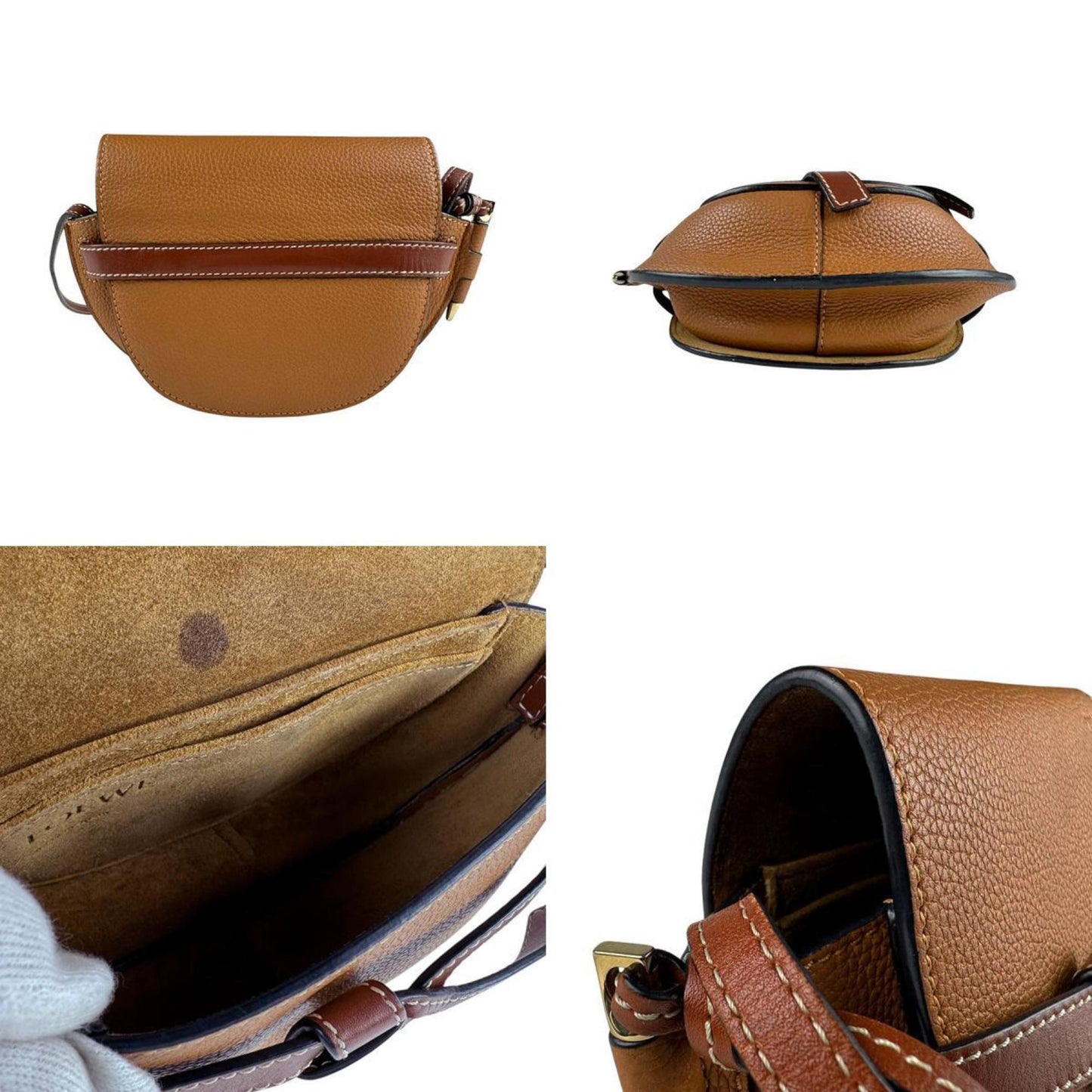 Loewe Gate, Brown, Leather, clutch