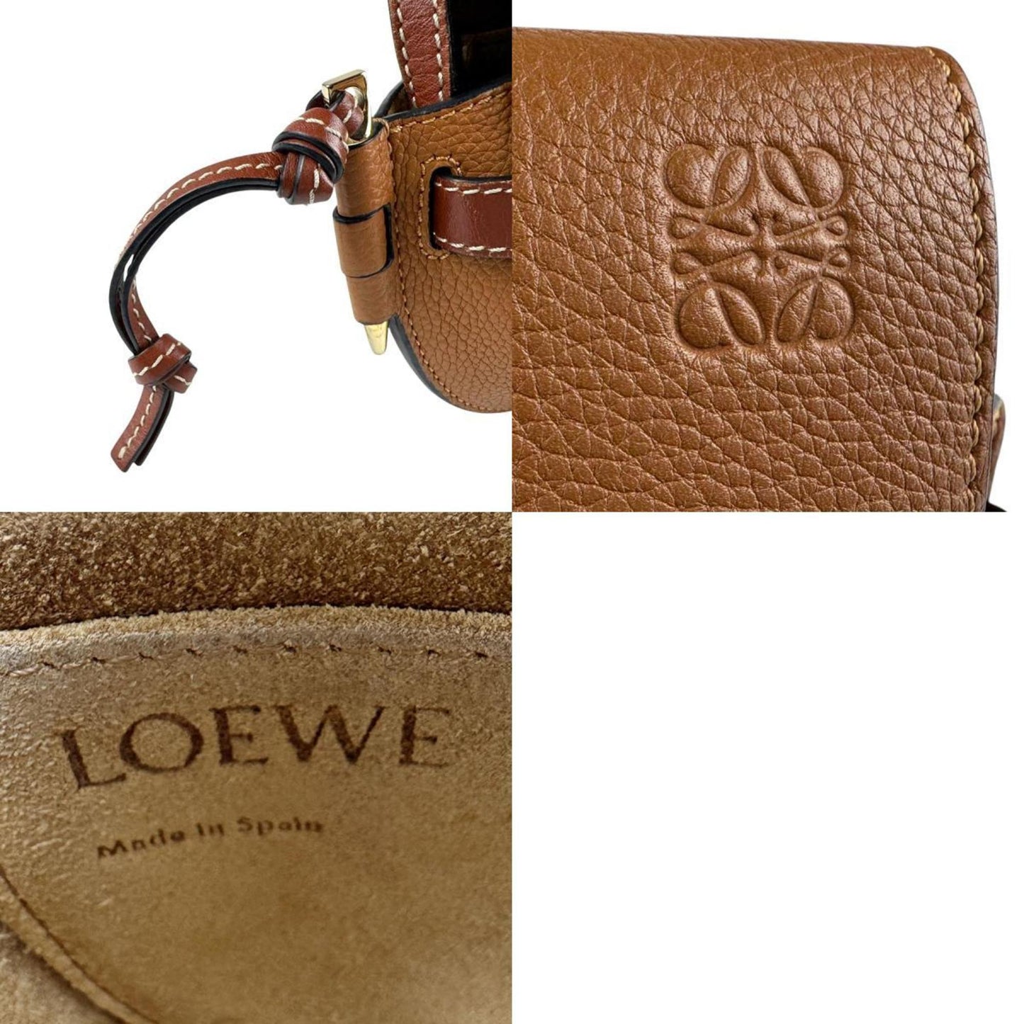 Loewe Gate, Brown, Leather, clutch