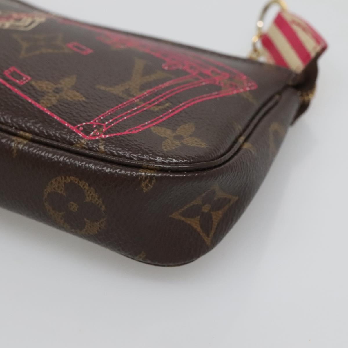 Louis Vuitton Mini Pochette Accessoires, Brown, Canvas, clutch