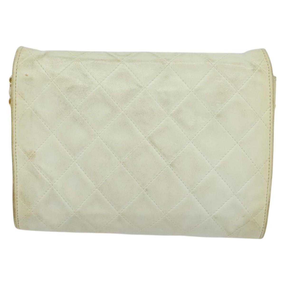 Chanel, White, Leather, shoulder