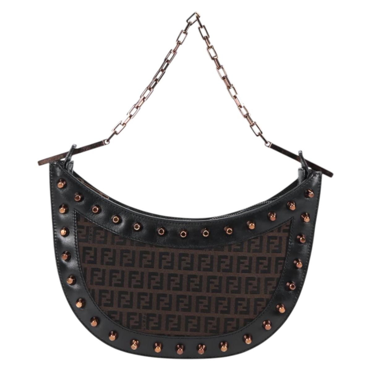 Fendi, Black, Canvas, shoulder