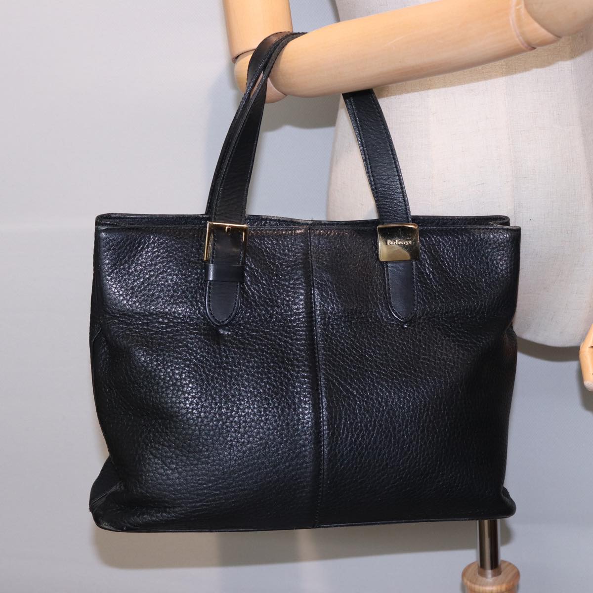 Burberry, Black, Leather, handbag
