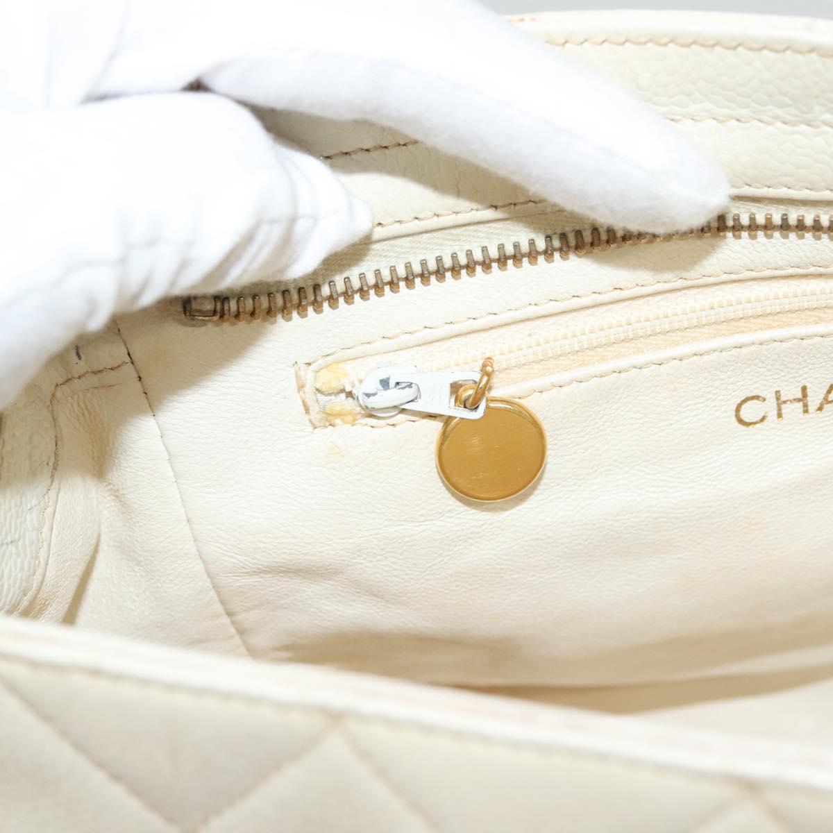 Chanel, White, Leather, shoulder
