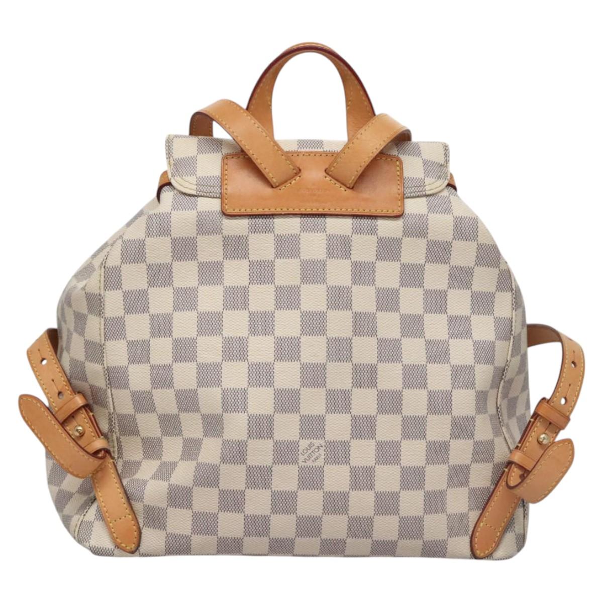 Louis Vuitton Sperone, White, Canvas, backpack