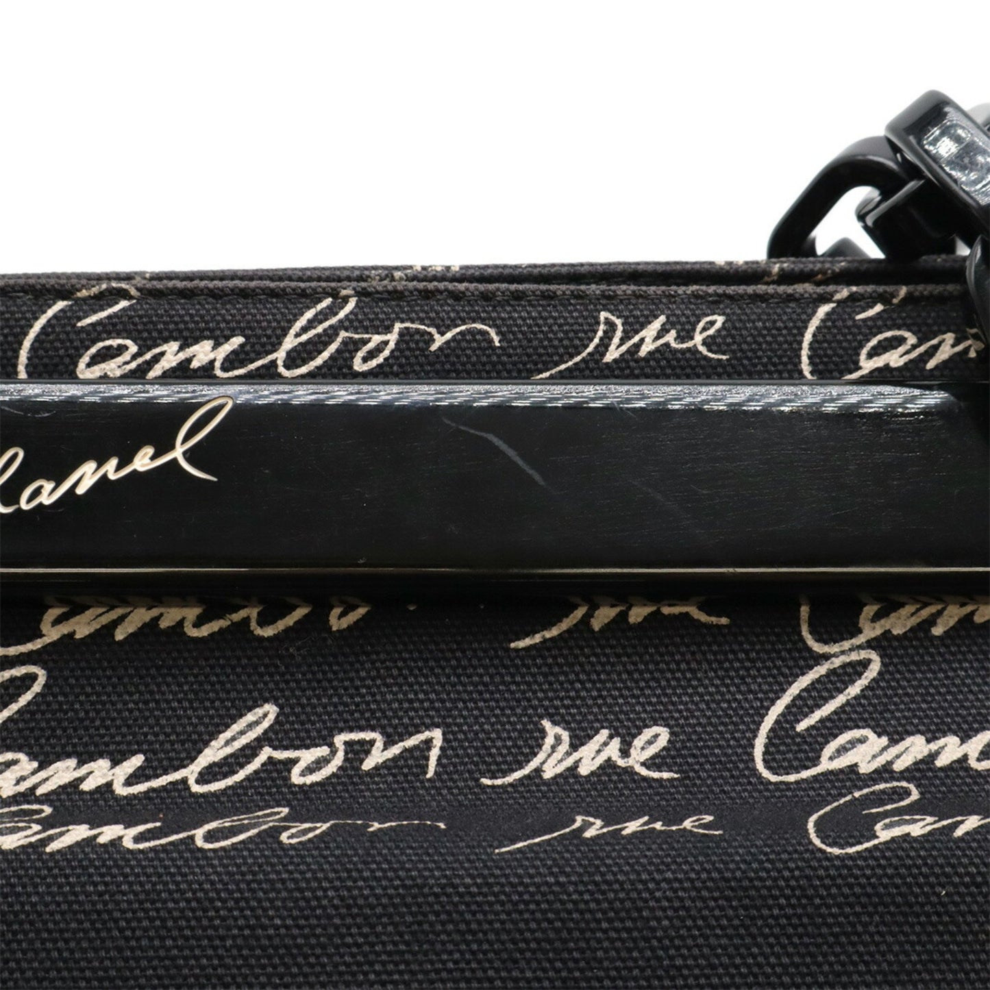 Chanel Camellia, Black, Canvas, shoulder