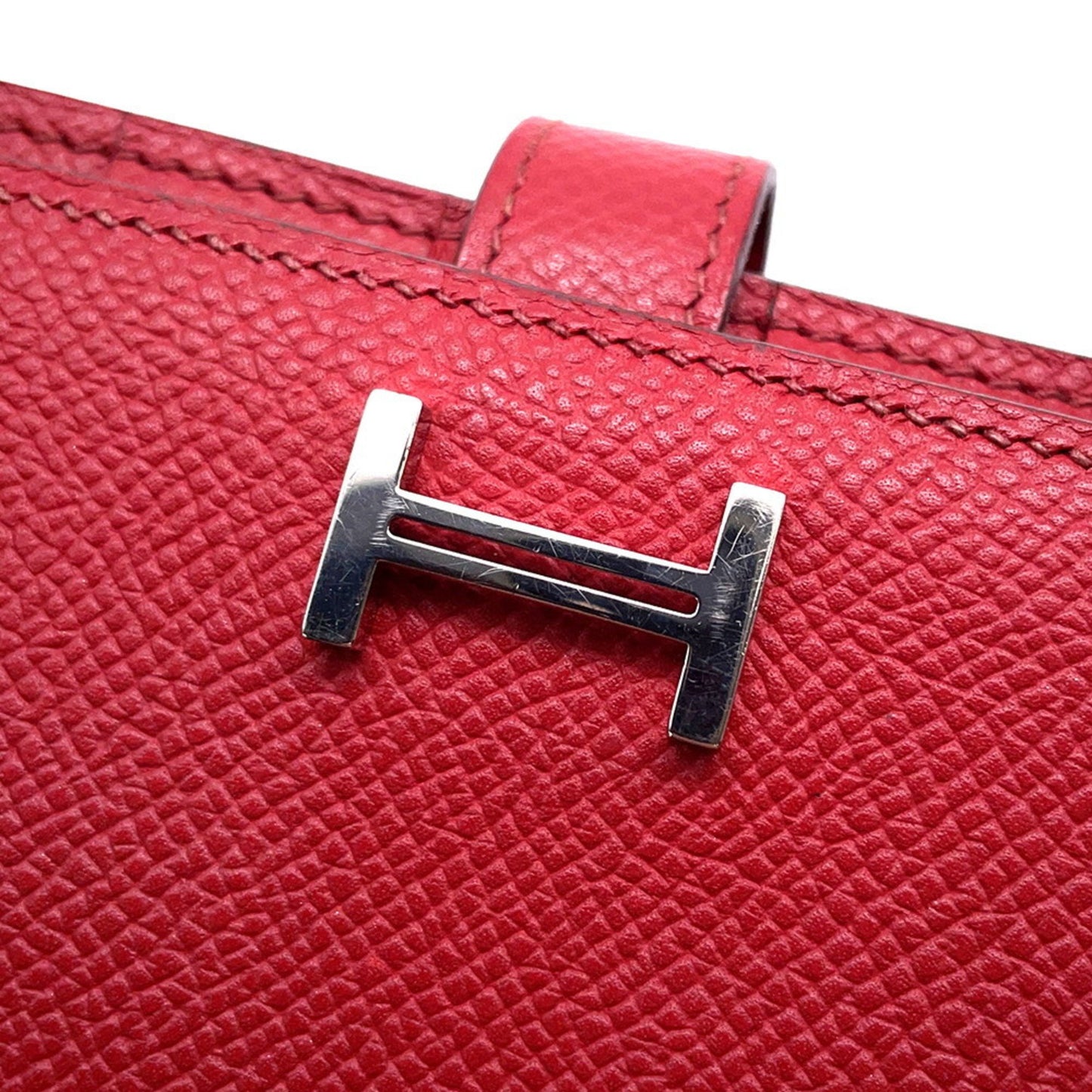 Hermès Béarn, Red, Leather, wallet