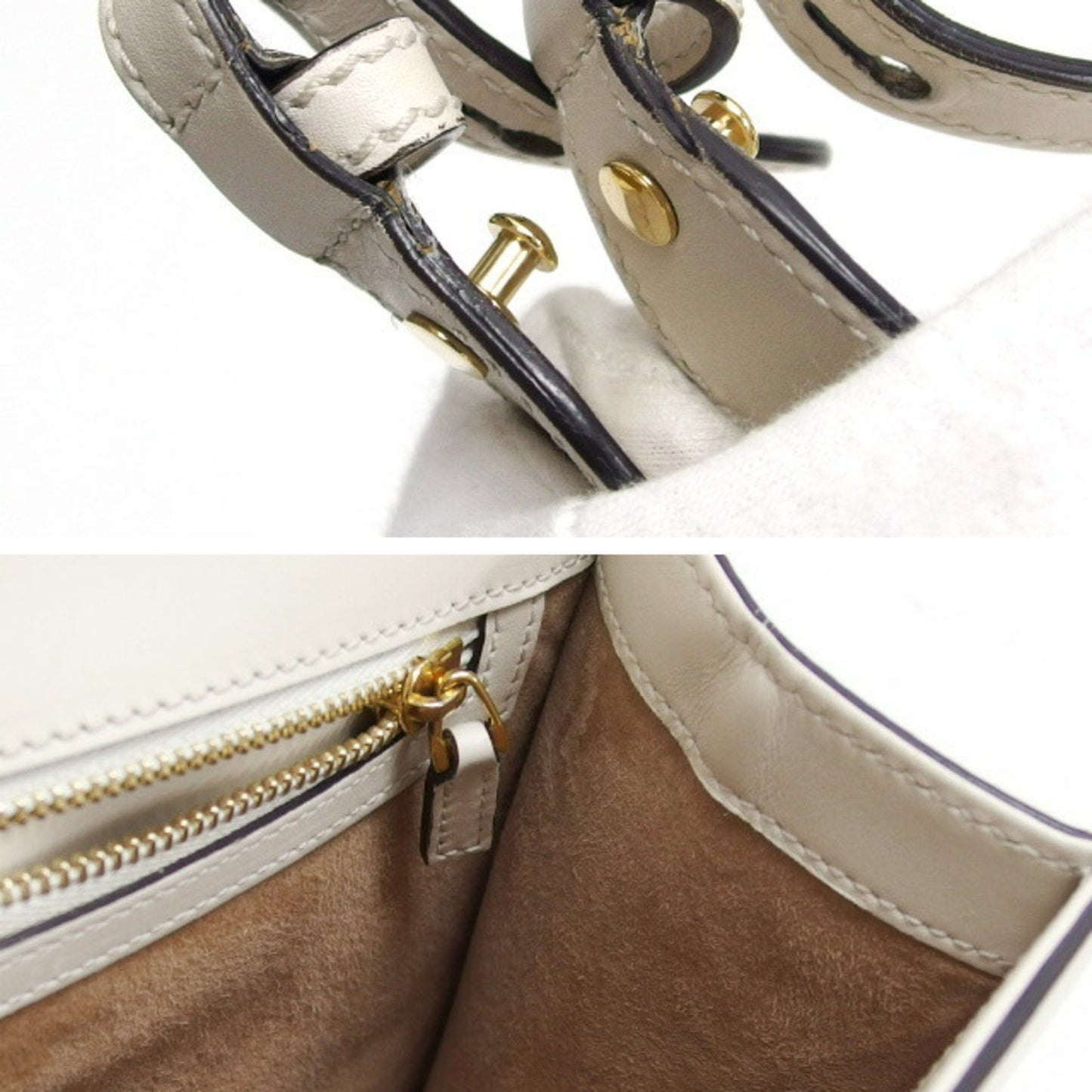 Gucci Sylvie, White, Leather, shoulder