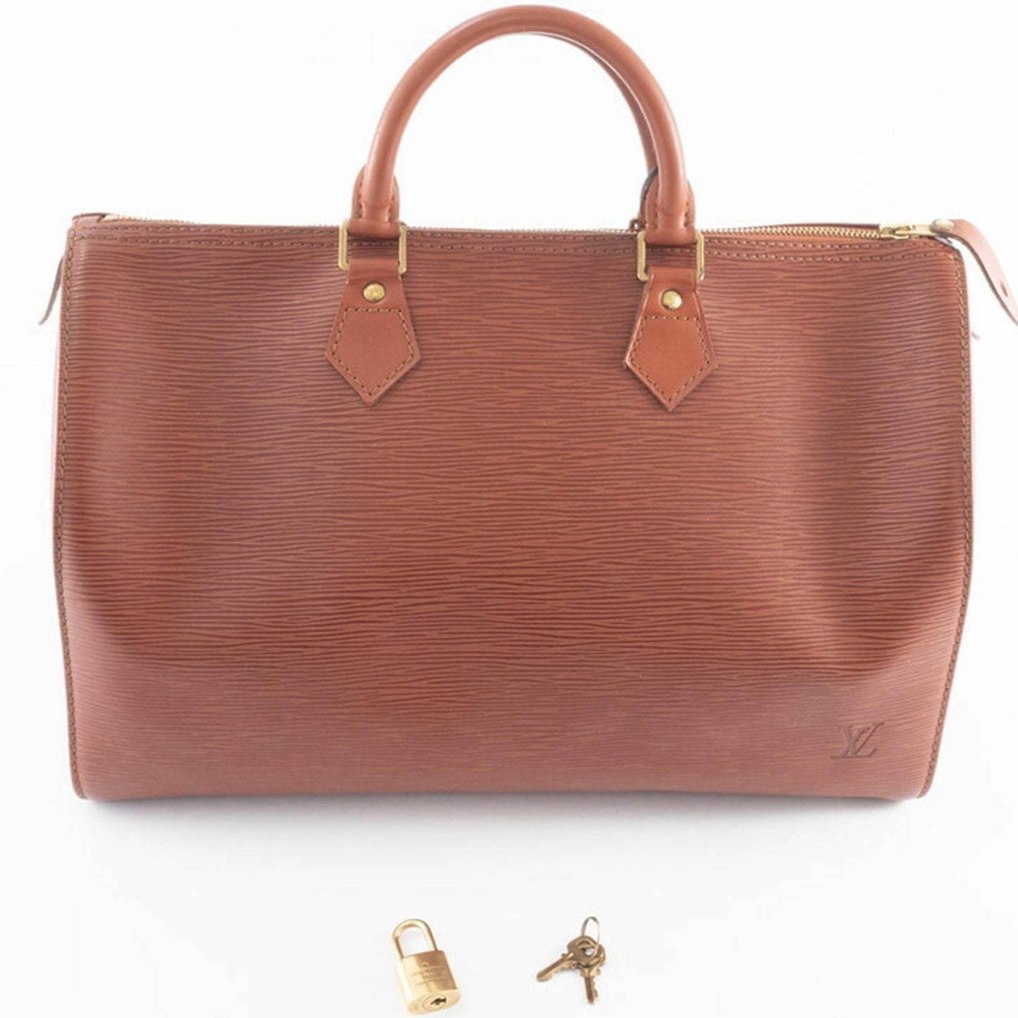 Louis Vuitton Speedy 35, Camel, Leather, handbag