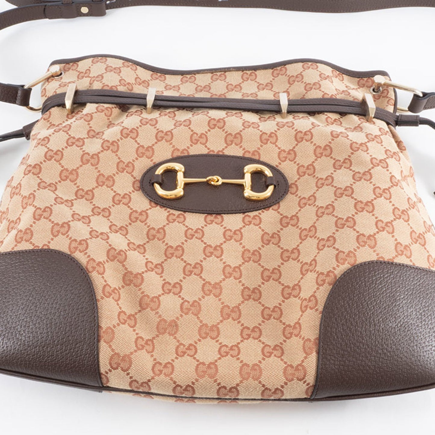 Gucci Horsebit, "BEIGE, BROWN", "CANVAS, LEATHER", shoulder