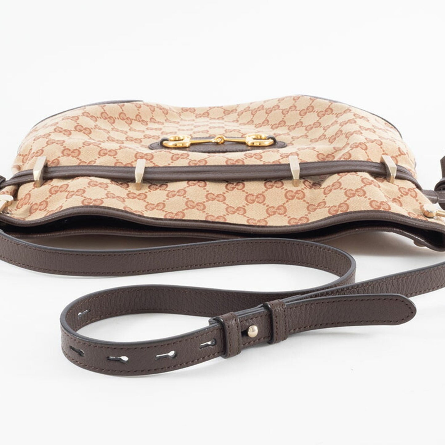 Gucci Horsebit, "BEIGE, BROWN", "CANVAS, LEATHER", shoulder