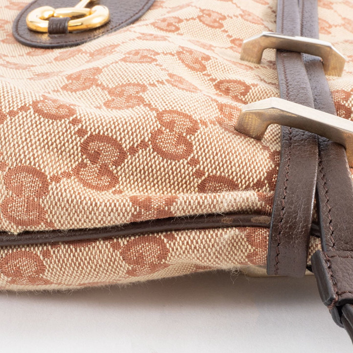 Gucci Horsebit, "BEIGE, BROWN", "CANVAS, LEATHER", shoulder