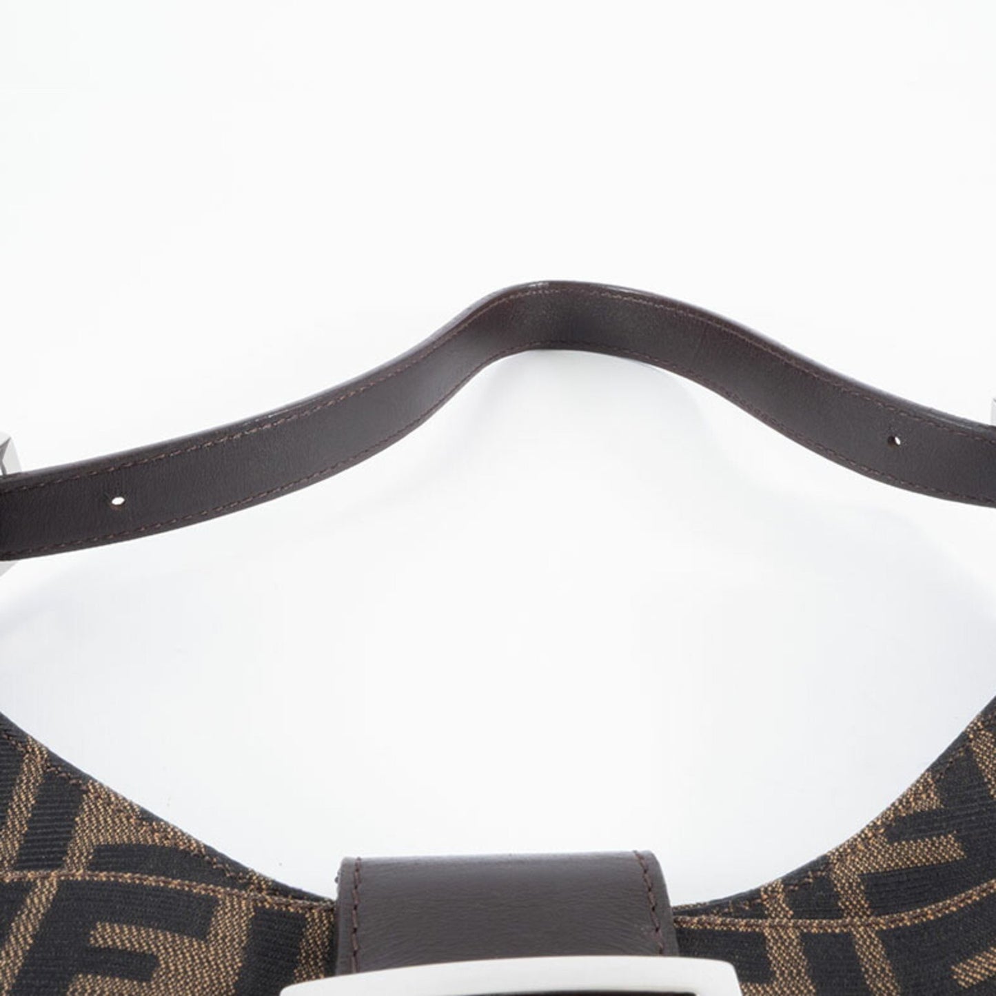 Fendi Baguette, Brown, Canvas, shoulder