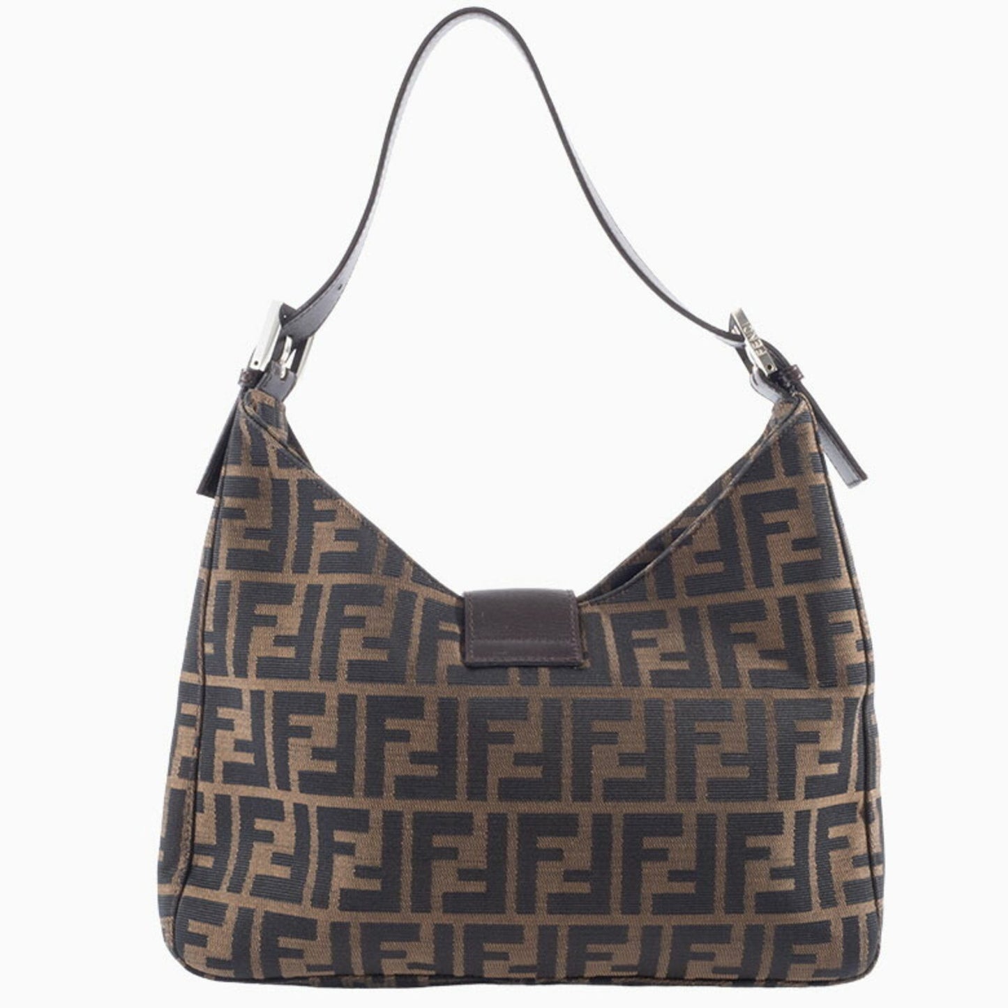 Fendi Baguette, Brown, Canvas, shoulder