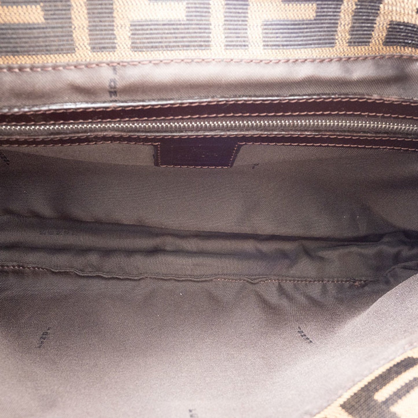 Fendi Baguette, Brown, Canvas, shoulder