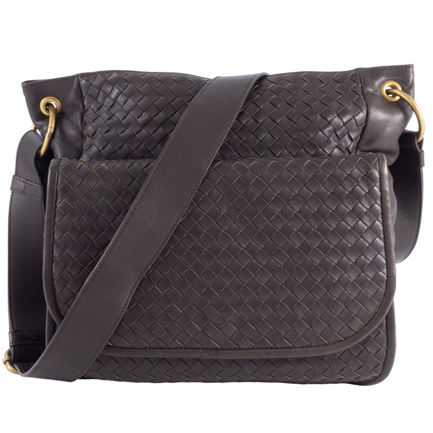 Bottega Veneta Intrecciato, Brown, Leather, shoulder