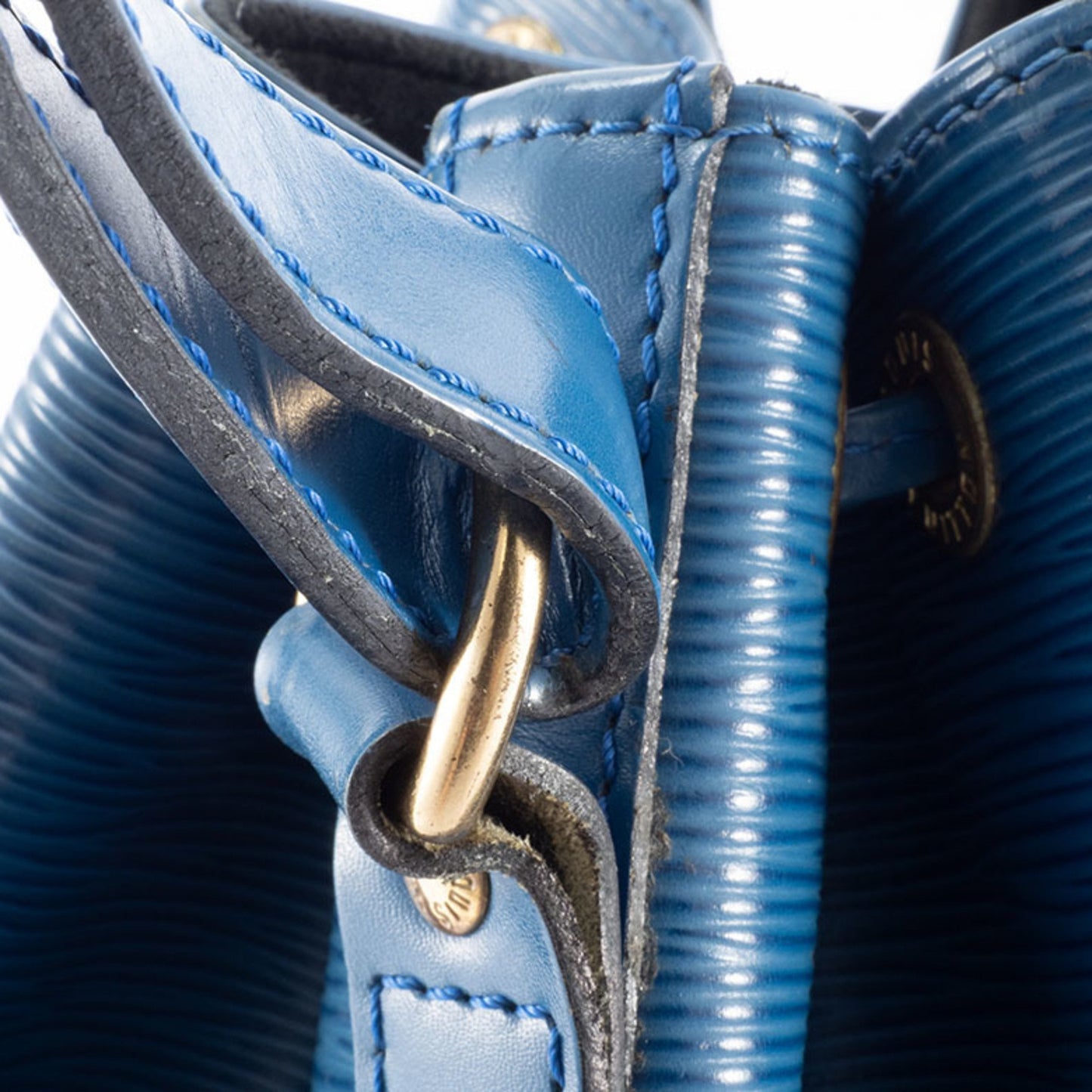 Louis Vuitton Noé, Blue, Leather, shoulder