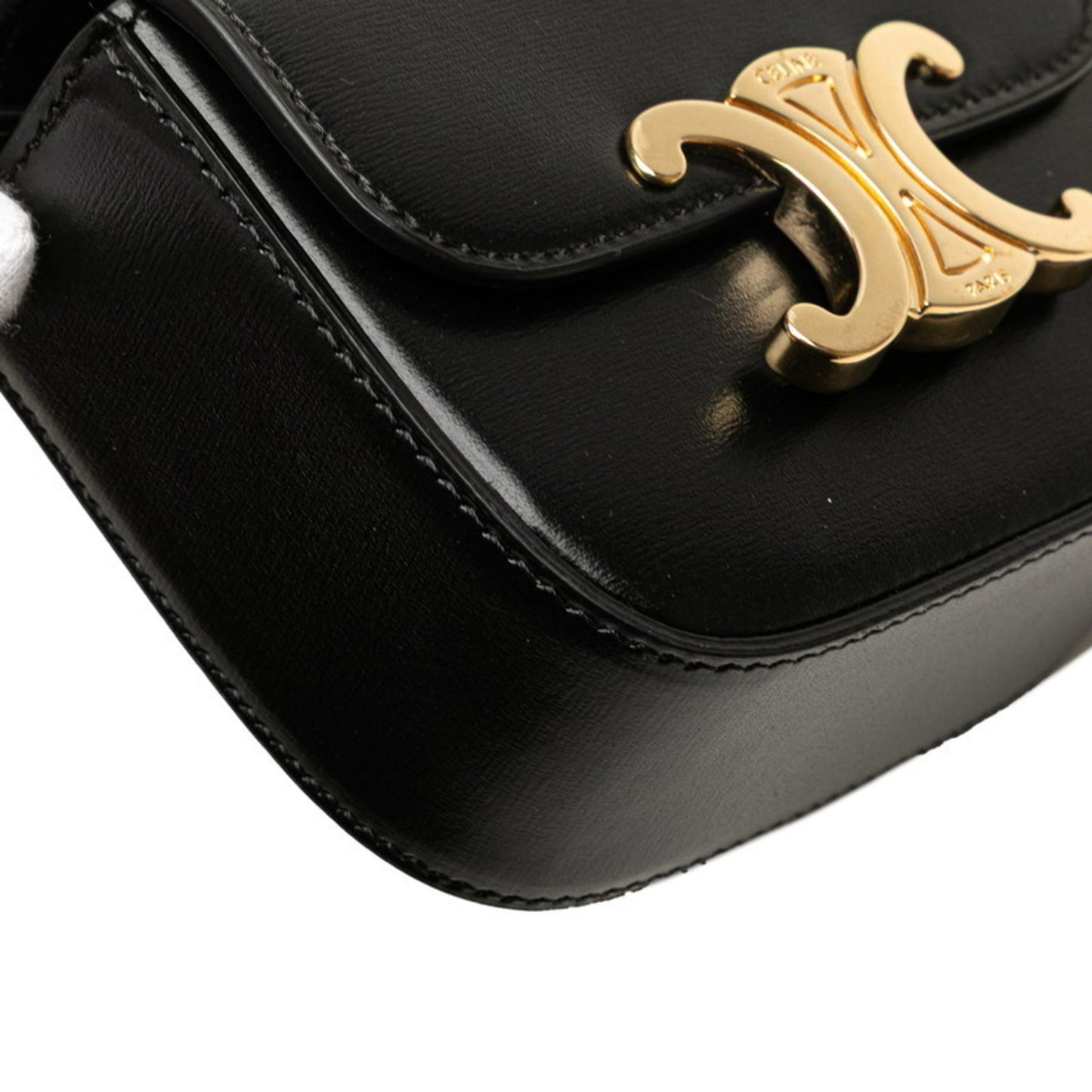 Céline Triomphe Vintage, Black, Leather, shoulder