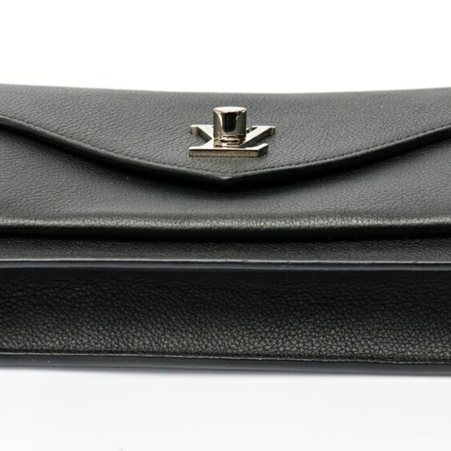 Louis Vuitton Mylockme, Black, Leather, clutch