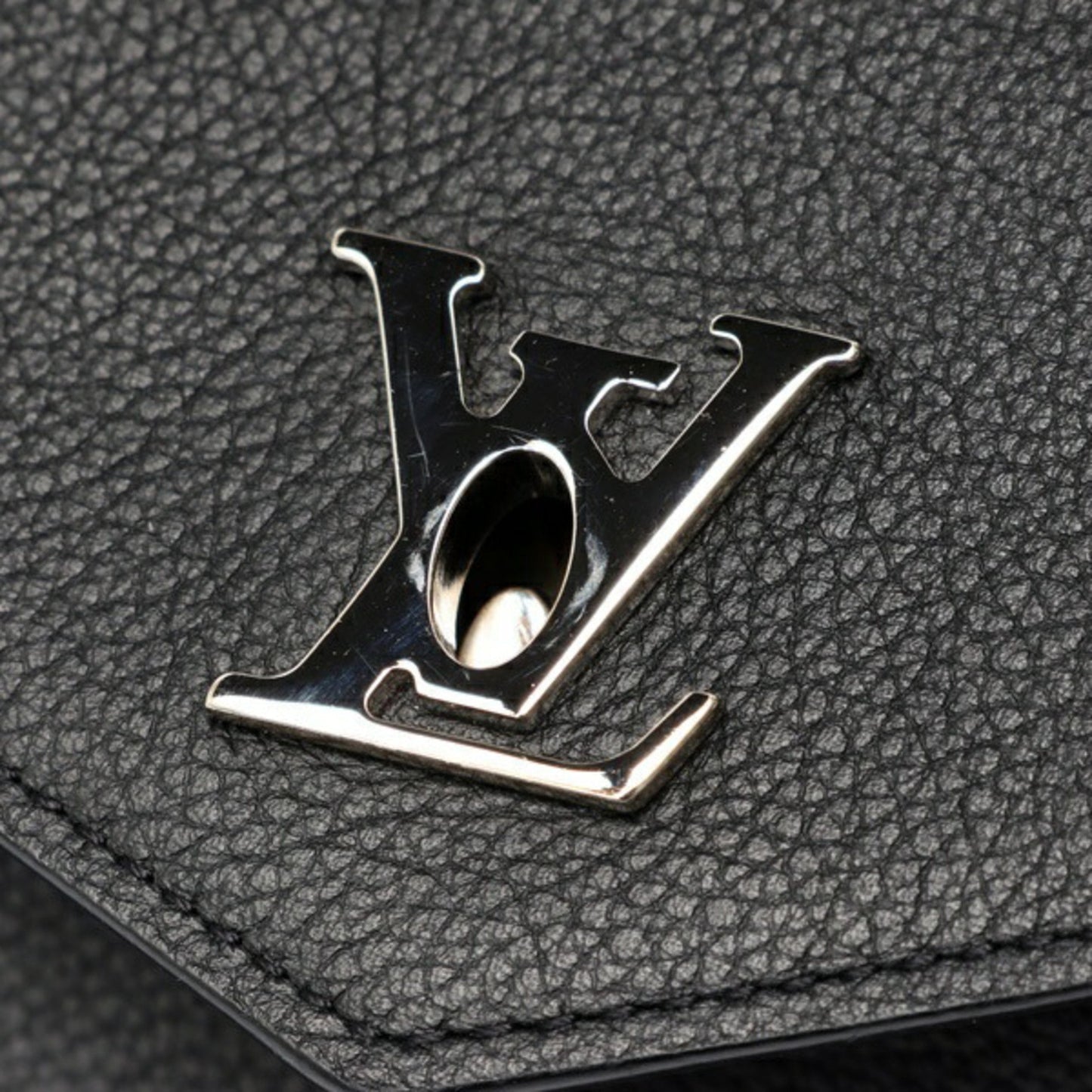 Louis Vuitton Mylockme, Black, Leather, clutch
