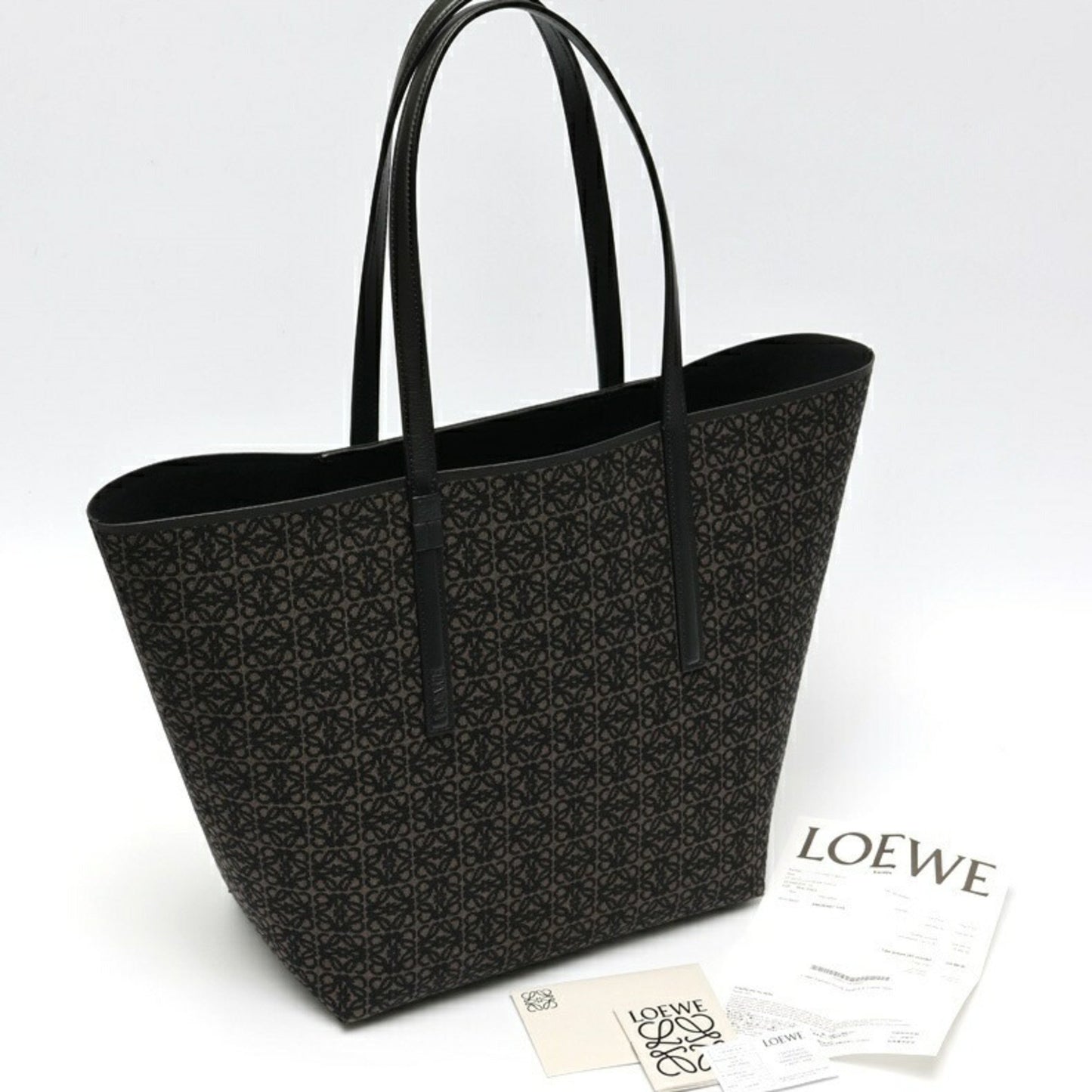 Loewe Anagram Pendant, Black, Canvas, tote