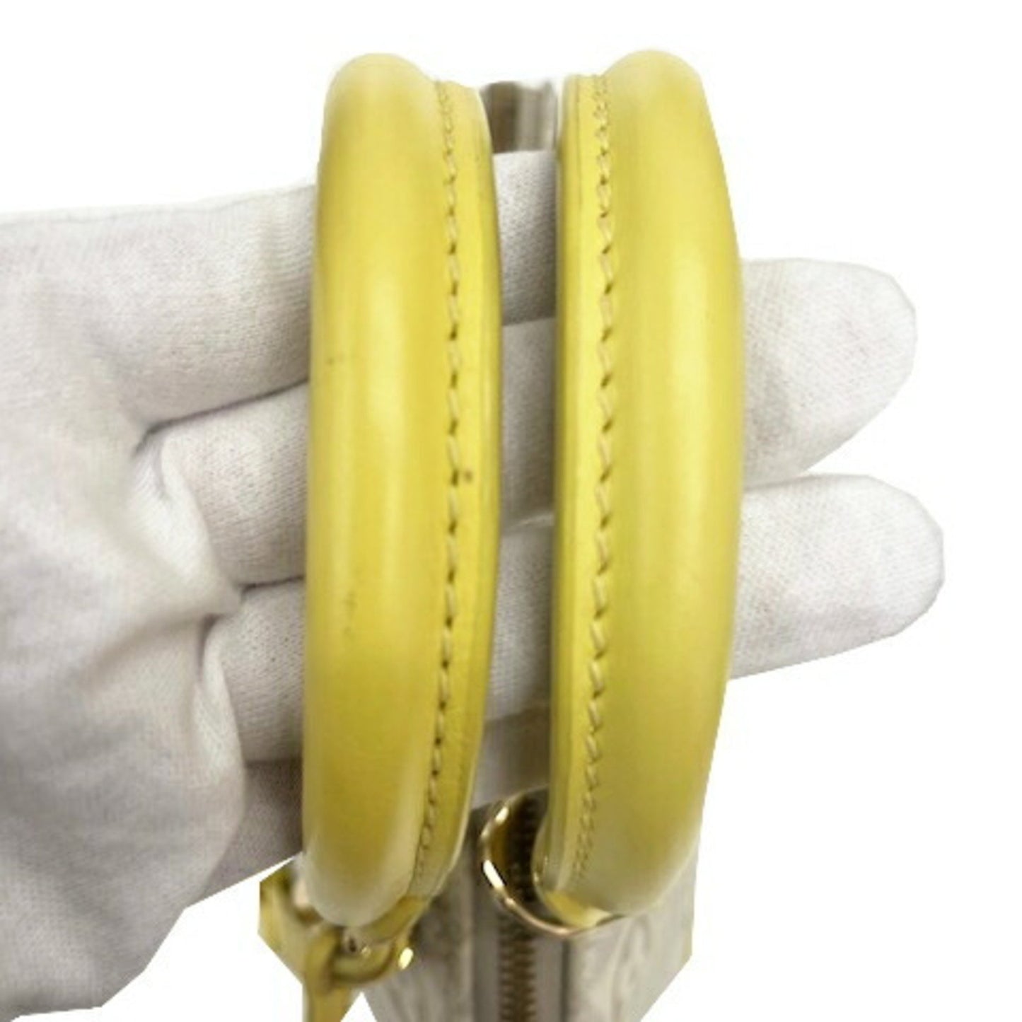 Louis Vuitton Alma BB, Yellow, "CANVAS, LEATHER", handbag