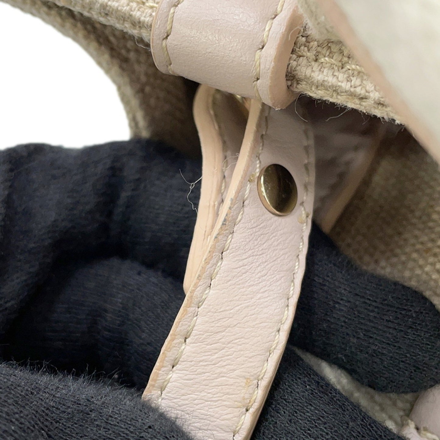 Chloé Woody, Beige, "CANVAS, LEATHER", tote
