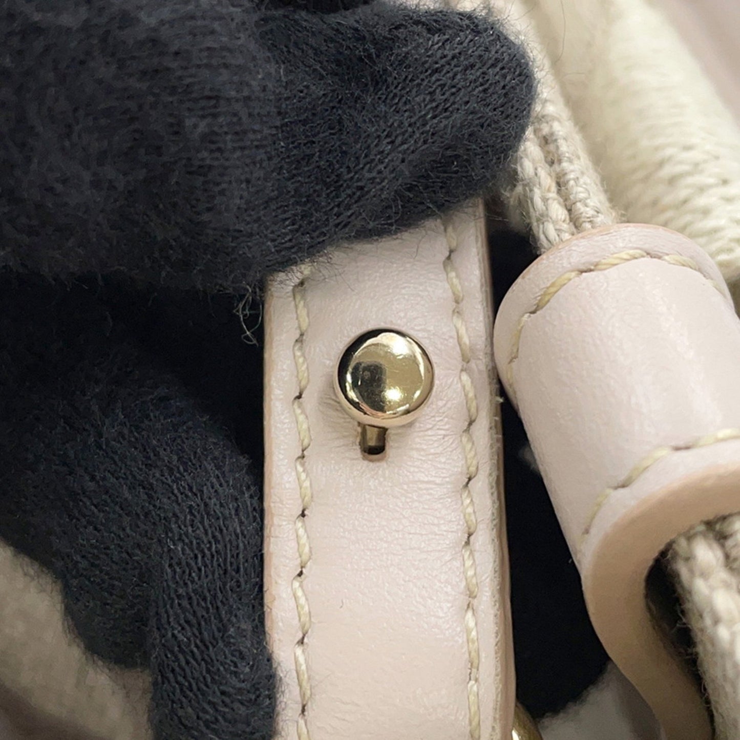 Chloé Woody, Beige, "CANVAS, LEATHER", tote