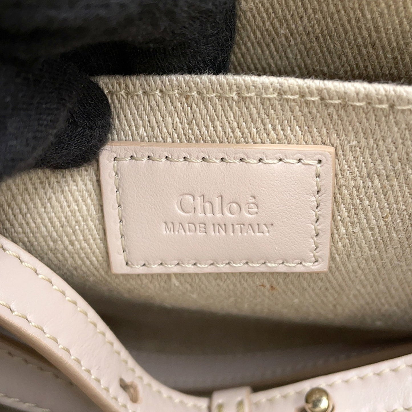 Chloé Woody, Beige, "CANVAS, LEATHER", tote
