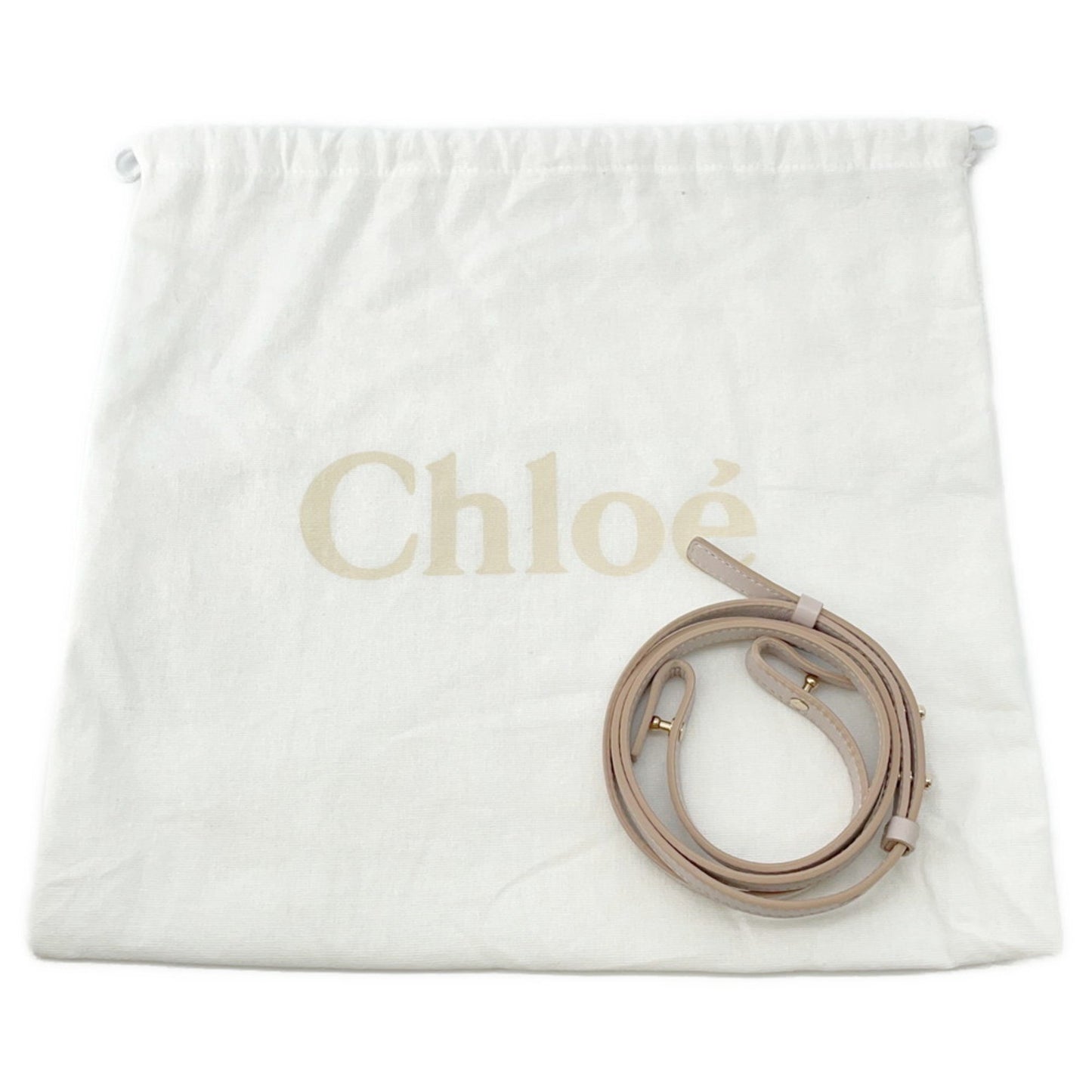 Chloé Woody, Beige, "CANVAS, LEATHER", tote