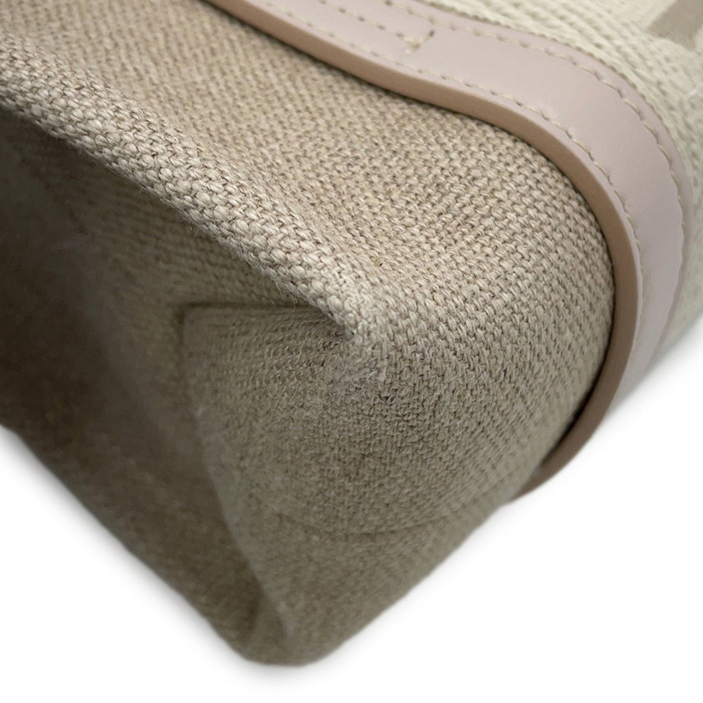Chloé Woody, Beige, "CANVAS, LEATHER", tote